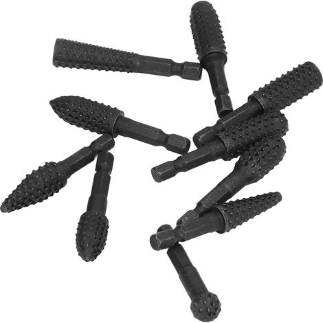 10 Pièces Lime Rotative en Carbure pour Bois, Fraise à Graver Tige Hexagonale 6,35mm, Set de Forets de Découpe pour Outillage (1/5)