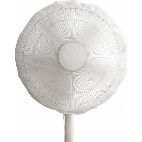 Housse de protection pour ventilateur 45 cm, étanche et anti-poussière, en PEVA lavable, avec cordon de serrage, protection contre l'humidité et la saleté, blanc (1/5)