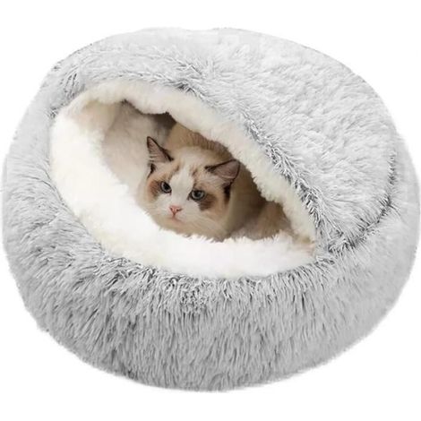Coussin Donut - 50 cm - Hauteur 35 cm - Pour Chats Et Petits Chiens - Lavable Et Déhoussable (1/5)