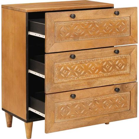 Maison Exclusive - Buffet Marron clair 60 x 33 x 75 cm bois de manguier massif (1/5)