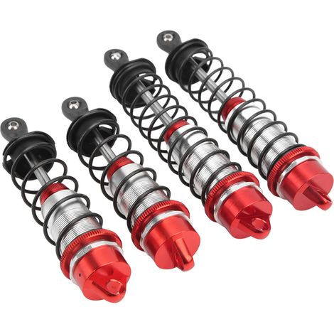 Amortisseurs avant et arrière RC, ressorts d'amortisseurs en alliage d'aluminium pour voitures télécommandées RC, adaptés aux voitures télécommandées ARRMA 1/7 et 1/8, rouges. (1/5)