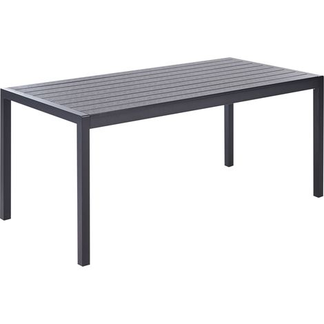 Gartentisch VERNIO 180 cm 90 cm Metall Schwarz