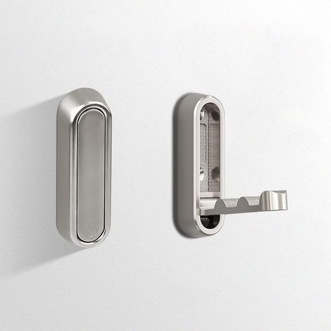 Faltbare Wandhaken für Badezimmer, Mäntel, Bademäntel, Handtaschen, Aufbewahrungslösung für Badezimmer, Schrank, Eingangsbereich, Pool und Küche (2, gebürstetes Nickel) (1/5)
