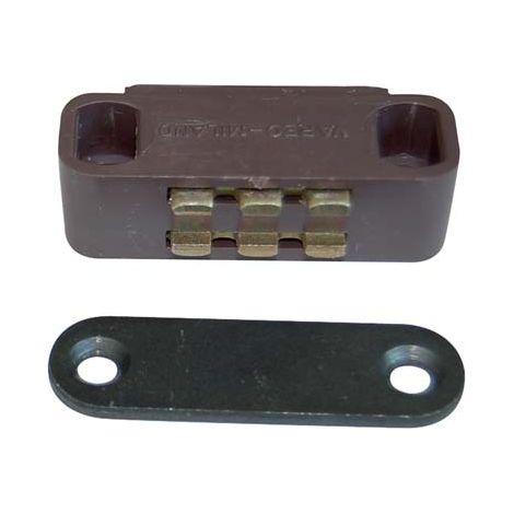 CRICCHETTO MAGNETICO SPORTELLI UC12 VAREC - MM 40 H.MM 16 KG 5 + INCONTRO MARRONE- 12 pezzi