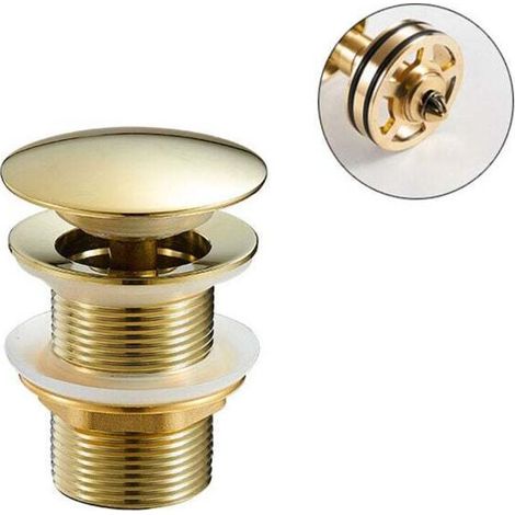 Lavabo de baño desagüe, desagüe emergente para lavabo de sobremesa con tapón de cesta extraíble, colador de desagüe antiexplosiones y antiobstrucciones, conjunto de desagüe de lavabo sans rebosade-Cre