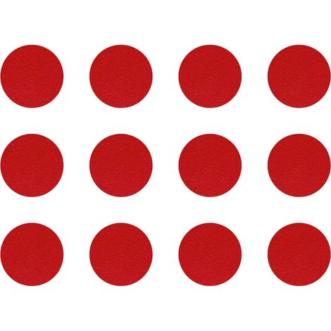 12x Cache vis adhésif autocollant diamètre 40mm protection bouchon trou obturateur meuble table chaise maison, Rouge feu