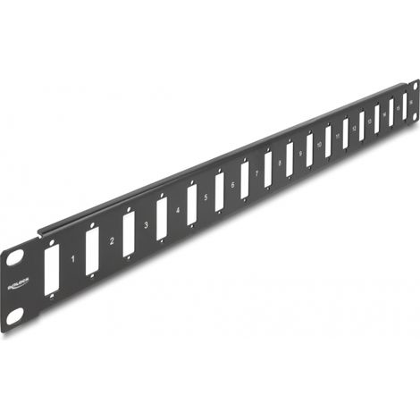 Delock Panel de 19 para adaptador con conexiÃ³n de tornillo 16 puertos negro