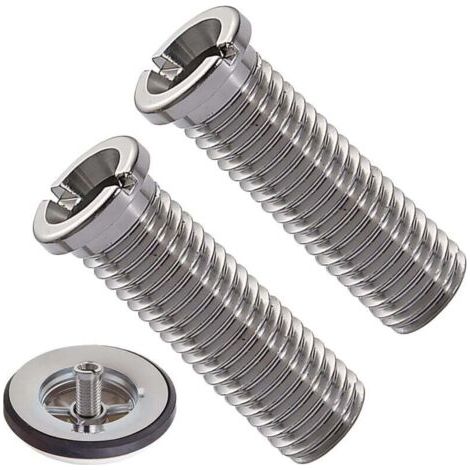 2 Pièces Argent Vis pour Panier D'évier Acier Inoxydable Vis Creuse Vis de Bonde, pour Bonde evier cuisine Lavabo cuisine Accessoires pour évier de cuisine, M12 x 30 mm (1/4)