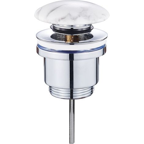 Piletta di scarico clic clac effetto marmo bianco con e senza troppopieno (1/5)