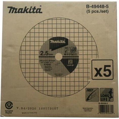 Makita  disco  de  corte  355x2,5  mm  acero  5  pzs.  -  B-49448-5