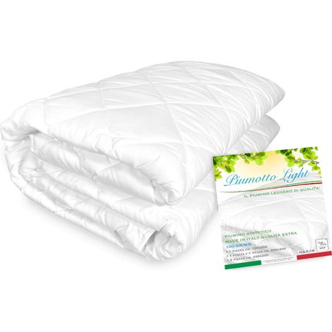 PIUMINO Sintetico PRIMAVERILE ESTIVO Anallergico 100 gr./mq. PIUMOTTO LIGHT Leggero Qualità Extra Made in Italy 1 PIAZZA E MEZZA (1/5)