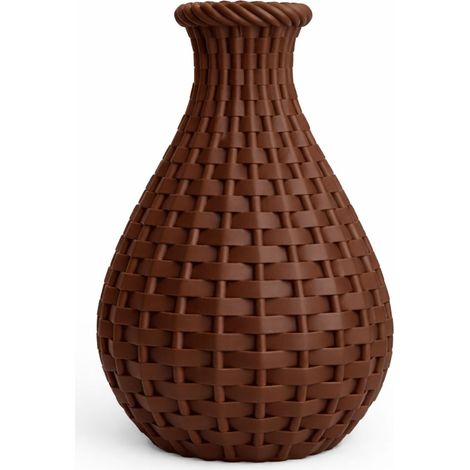 Vase marron ajouré, tressé, décoratif, bohème, japandi (1/3)