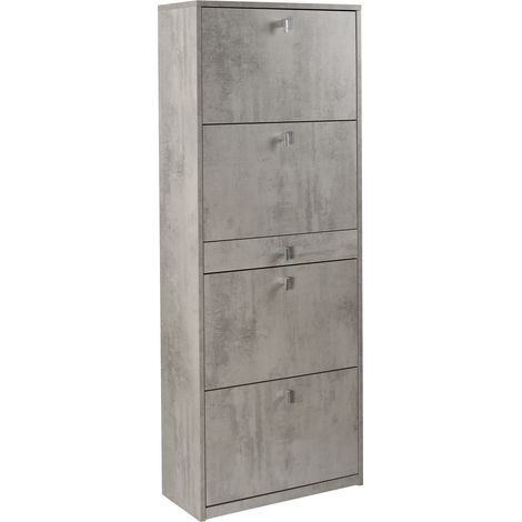 Scarpiera 4 ante con cassetto 20 paia di scarpe design moderno Guty - Grigio (1/5)