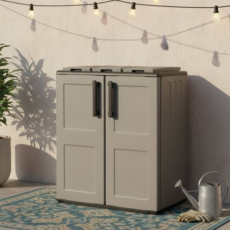 Dmora Armoire à l'extérieur ou interne, porte mobile 3 sacs à 2 portes, 100% Made in Italy, 68x37h84 cm, couleur grise