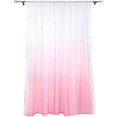 Rideaux transparents dégradés, voilages, rideaux de porte, cantonnières pour la décoration de chambre (rose)-200.00X100.00X0.10CM-Pink (1/3)