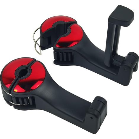 Crochet pour Appuie-tête de Voiture,2 pièces Crochet pour Siège Arrière Universel avec Support de Téléphone Crochet de Stockage de Voiture Accessoires D'auto Multifonctionnelle (Red) (1/5)
