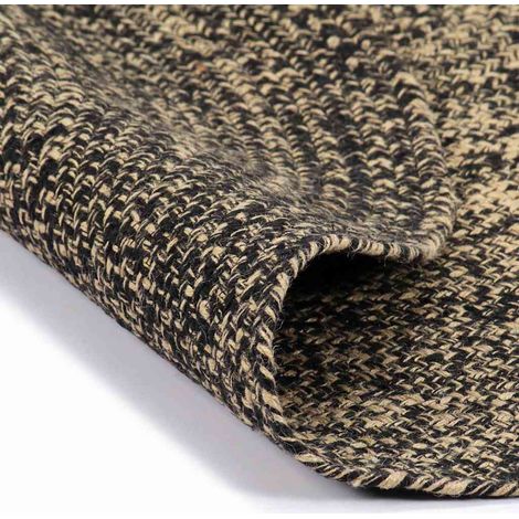 Maison Exclusive - Tappeto Artigianale in Juta Nero e Naturale 90 cm