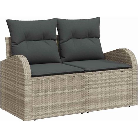 Maison Exclusive - Divano da giardino Grigio chiaro 124 x 62 x 69cm polyrattan