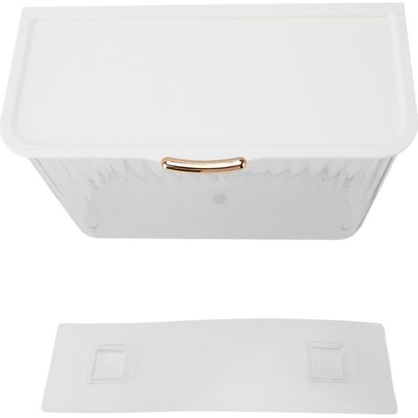 Panier à linge mural 4L anti-poussière, multifonctionnel, avec couvercle, transparent, pour salle de bain. (1/5)