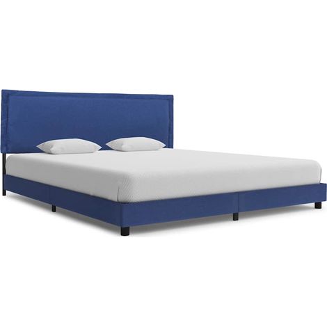 Bettgestell ohne Matratze Blau Stoff 150x200 cm vidaXL (1/5)