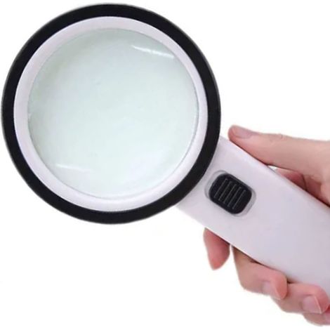 10-fache doppellagige Juwelierlupe mit LED-Beleuchtung, 90-mm-Glas, großformatige optische Vergrößerungslinse zum Lesen und Prüfen (1/5)