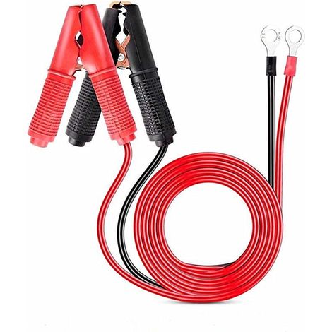 Câble De Raccordement Batterie Automobile - Pinces Crocodile En Cuivre Étainé - Pour Tests Électriques Et Alimentation D'Urgence 12 V / 24 V - Longueur 100 cm (1/5)