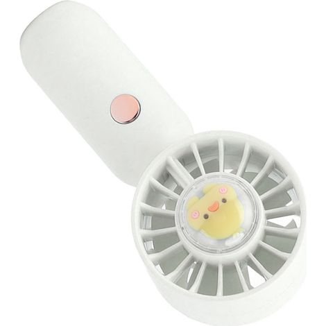Ventilateur portable mini rechargeable USB, avec cordon et batterie 500 mAh, blanc (1/5)