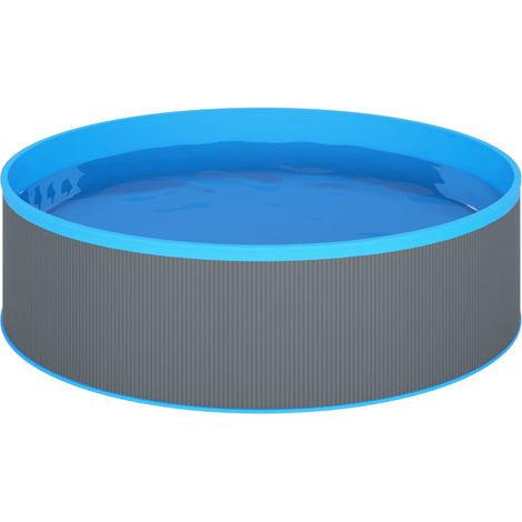 INLIFE Piscine avec écumoire suspendue et pompe 350x90 cm Gris (1/5)