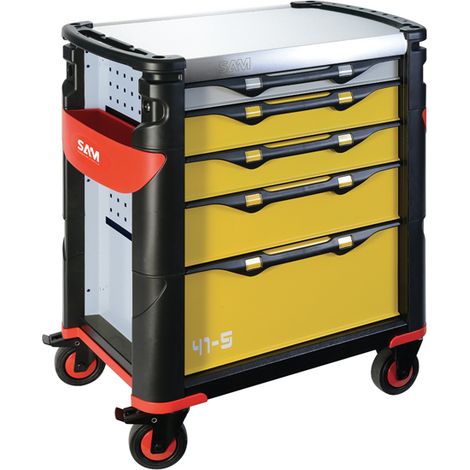 SAM OUTILLAGE carrello a 5 cassetti giallo in acciaio inox - 415HREN
