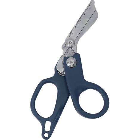 Ciseaux d'intervention d'urgence en alliage d'aluminium, multifonctions et pliables, pour intérieur et extérieur, bleus (1/5)