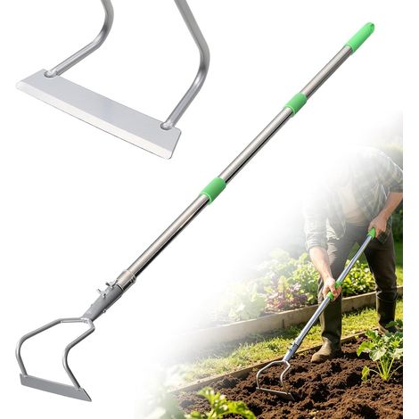 Désherbeur manuel à manche long de 165 cm – Désherbeur manuel sans effort pour jardinage, pelouse, cour, terrasse – Houe de jardin pour le désherbage (1/5)