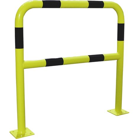 Rs Pro – Barrière de chantier en acier noir/jaune 1 m – Grille de sécurité 40 mm – Protection efficace pour espaces de travail