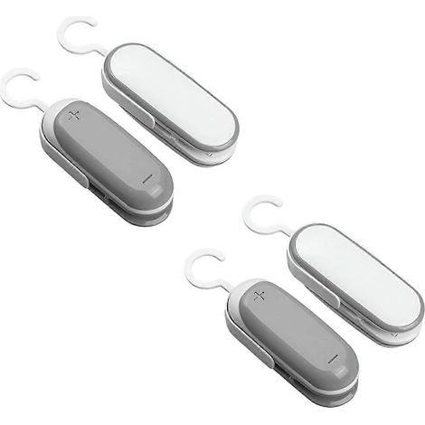 Mini scelleuse thermique portable manuelle pour sacs alimentaires, idéale pour les collations, les fruits et la conservation des aliments. Gris et blanc. (1/5)