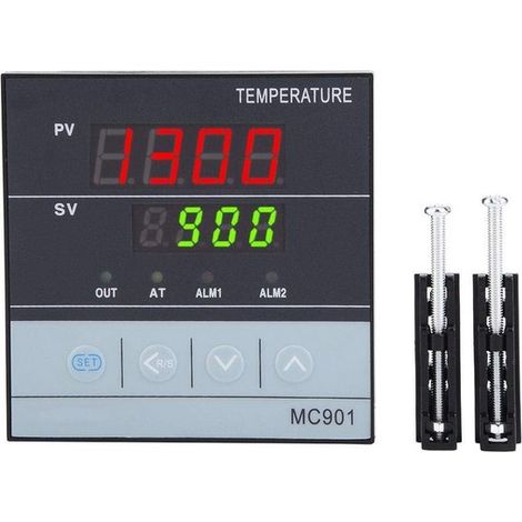 Dailygoody - Regolatore di temperatura digitale PID - Tipo K PT100 - Uscita relè/SRR - Preciso - Controllo della temperatura - Ideale per vari (1/5)