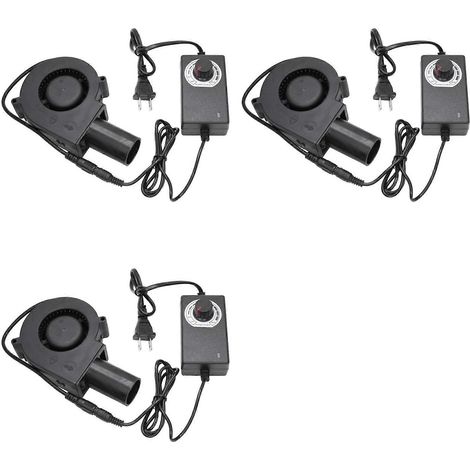 Ventilateur 3X 9733 pour petit réchaud, 12 V, 5500 tr/min, vitesse réglable, idéal pour la cuisson, le camping et les barbecues. Allume-charbon. Prise US. (1/5)