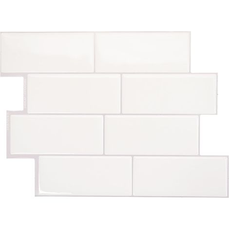 Selbstklebende Wandfliesen x4, 29,36x21,29cm - Smart Tiles Metro Campagnola Klebefliesen 3D Fliesenaufkleber für Bad & Küche