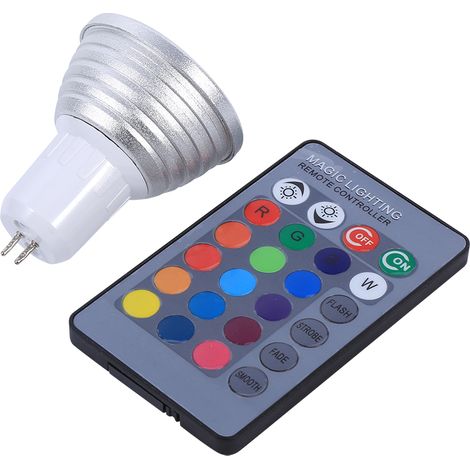 Ampoule Led RGB - Base GU5.3 3W 85-265V - Éclairage Changeant Avec Télécommande - 1 Pièce (1/5)