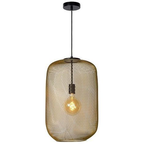 Suspension Led intérieure lanterne or mat - Lucide - Mesh (1/4)