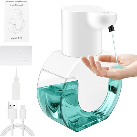 Automatischer Seifenspender (420 ml), berührungsloser elektrischer Seifenspender, USB-Flüssigseifenspender mit 4 einstellbaren Füllmengen – AquaForge (1/5)