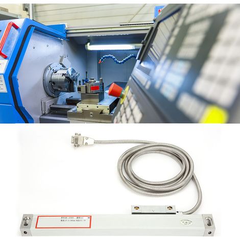 Échelle linéaire pour axes 2AE/3AE, indicateur de position numérique (DRO), boîtier en aluminium moulé sous pression, lisibilité : 5 µm × 250 mm (1/5)