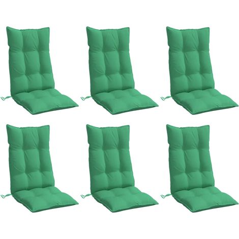 vidaXL Coussins de chaise à dossier haut lot de 6 vert tissu oxford