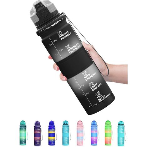 Trinkflasche Kinder Auslaufsicher 500ml 500 ml Schwarz-wei&xDF (1/5)