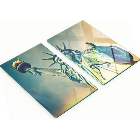 Tablas de servir de cristal para cocina con gr谩fico de la Estatua de la Libertad 2x30x52 cm