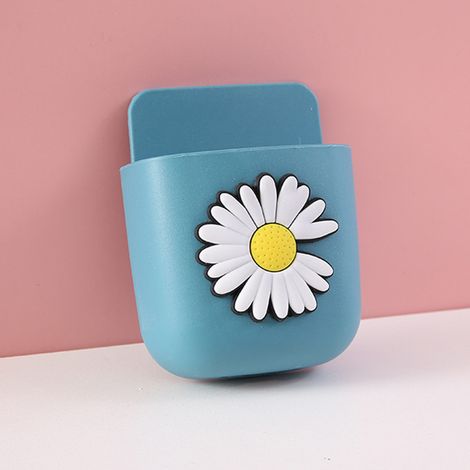 Boîte de Rangement Murale Mignonne pour Téléphone - Déco Maison Motif Marguerite Bleu (1/2)