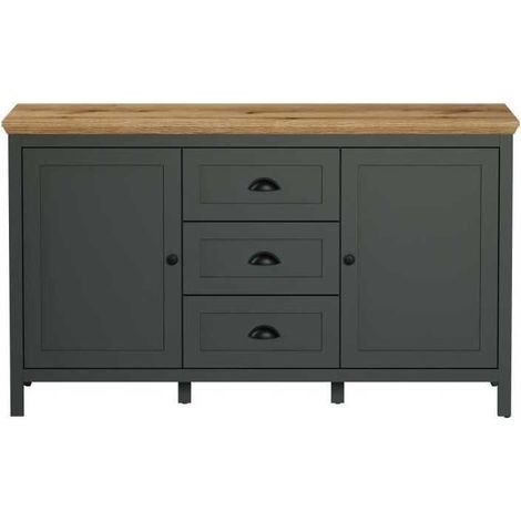 Stanton Sideboard grün, Eiche dekor. (1/3)
