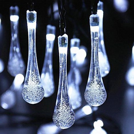Guirlande Lumineuse Solaire - 30 LED Goutte d'Eau - Étanche IP65 - Pour Extérieur Jardin Décoration Noël - 6 M - 1 Pièce (1/5)
