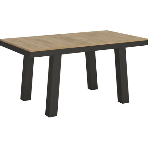 Tavolo allungabile 90x160/264 cm Bridge Evolution Quercia Natura telaio Antracite (1/5)