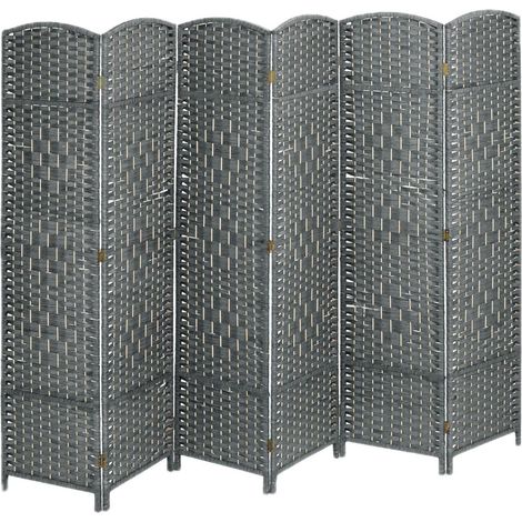 Paravent pliable design élégant intérieur salon 170 x 241 x 2 cm en bois gris (1/5)