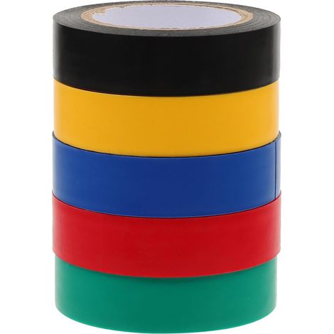Jeu de 5 rouleaux ruban adhésif électrique en PVC résistant à (1/5)
