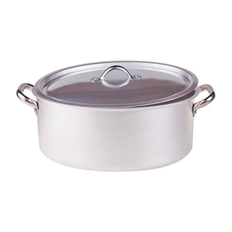 Pentola in Alluminio Agnelli Ovale con Coperchio da 30 cm per Famiglia (1/3)